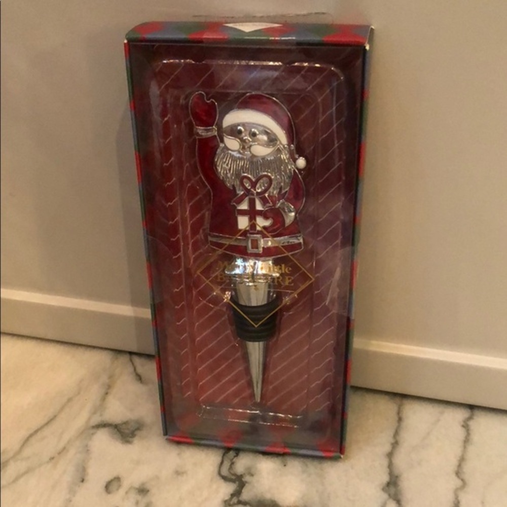 Silver Santa nwt Wine Stopper